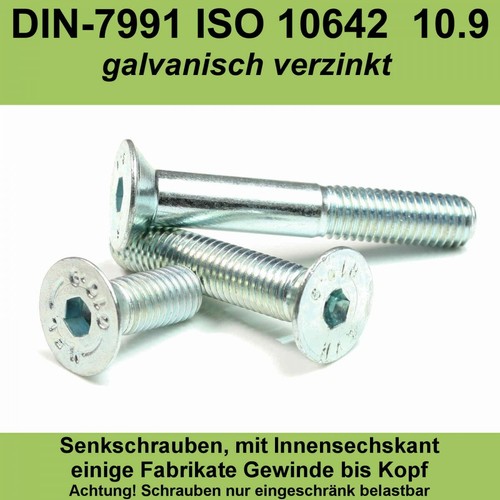 Senkschrauben m8x verzinkte - senkschrauben,