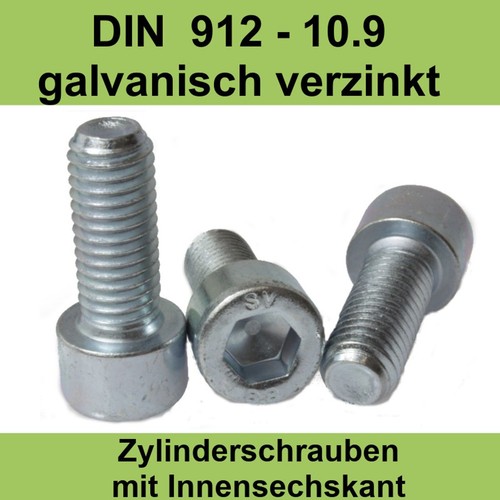 Din 912 galv verzinkt - 10.9, galv.