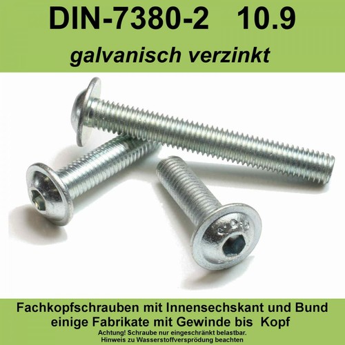 Iso 7380 9 verzinkt - 7380-2, 10.9