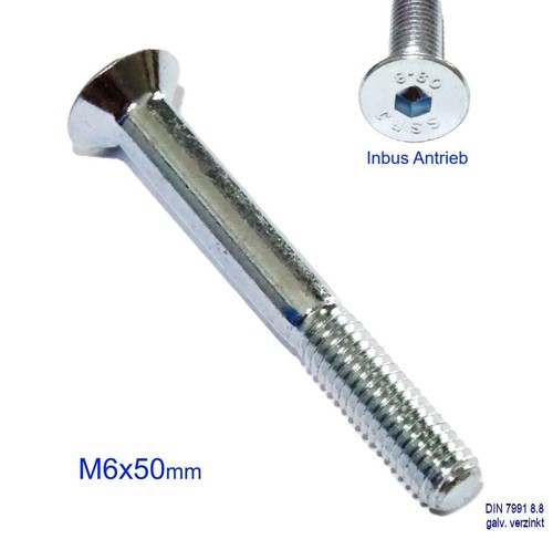 M6x50mm senkkopfschraube - m6x50mm,