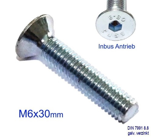 M6x30mm senkkopfschraube - m6x30mm,