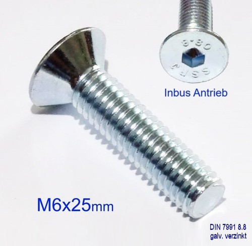 M6x25mm senkkopfschraube - m6x25mm,