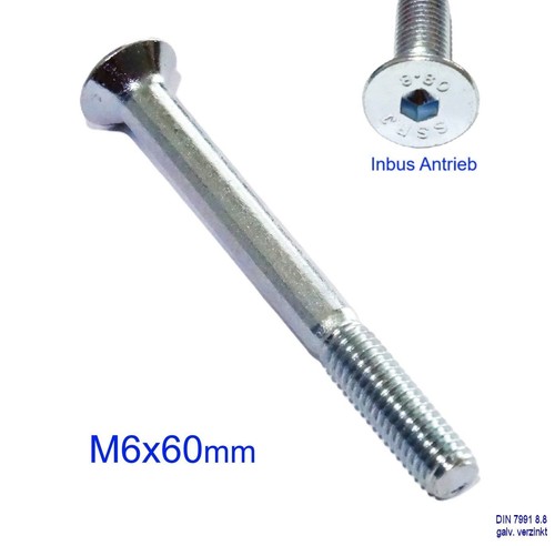 M6x60mm senkkopfschraube - m6x60mm,