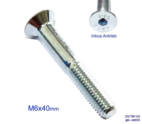 M6x40mm senkkopfschraube - m6x40mm,